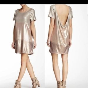 Free People rose gold ombre sequin dress L